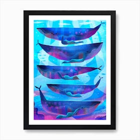 Blue Whales Art Print