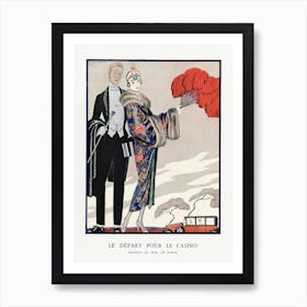Le Départ Pour Le Casino, Manteau Du Soir, De Worth (1923), George Barbier Art Print