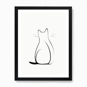 Minimalist Cat Line Drawing 1 Art Print