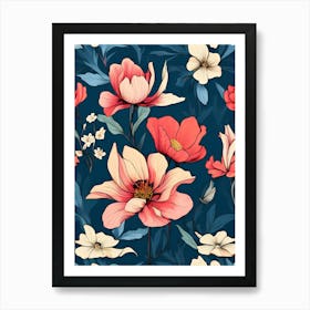 Seamless Floral Pattern 38 Art Print