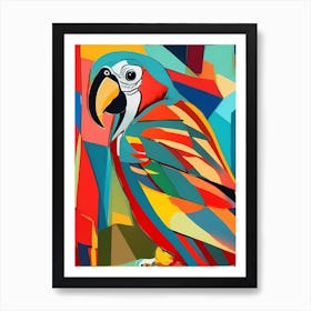 Parrot portrait in Cubism style Art Print