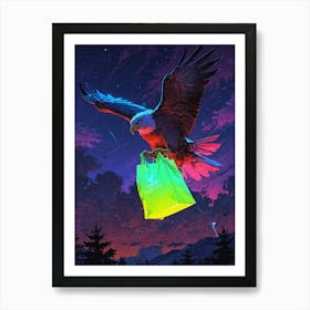 Eagle With Shopping Bag Art Print