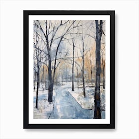 Winter City Park Painting Karlsaue Park Kassel 1 Art Print