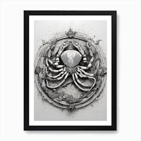 Crab In A Circle Art Print