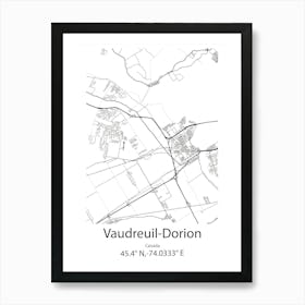 Vaudreuil Dorion,Canada Minimalist Map Art Print