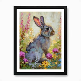 Silver Marten Rabbit Painting 1 Art Print