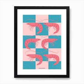 Vibrant Shrimp Digital Art Print - "Underwater Elegance" Art Print
