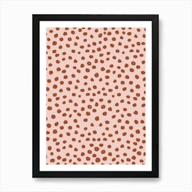 Animal Print Polka Dots Peach And Terracotta Art Print