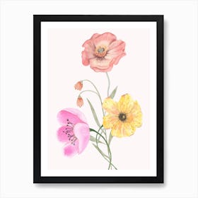 Watercolor Flowers 1 Art Print