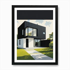 Minimalist Modern House Illustration (45) Art Print