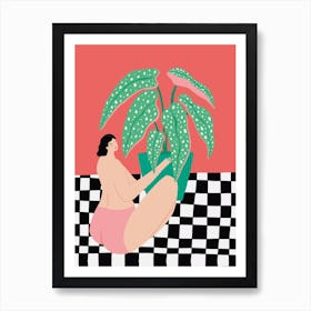 Checkerboard Girl Art Print