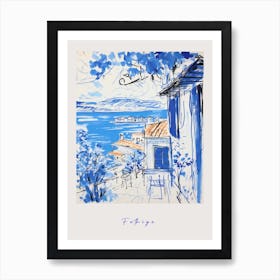 Fethiye Turkey 2 Mediterranean Blue Drawing Poster Art Print