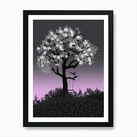 Tree At Night Art Print