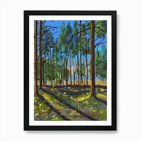 Pine Tree Landscape Nature Wood Forest Blue Sky Art Print