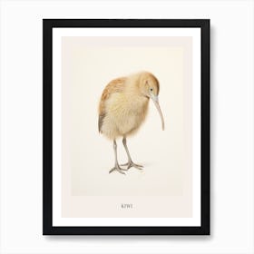 Vintage Bird Drawing Kiwi Poster Art Print