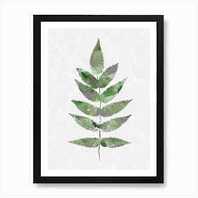 Forest Watercolour Leave Green Art Print