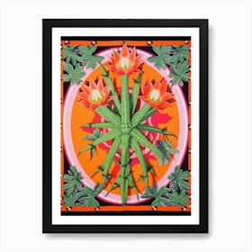 Mexican Style Cactus Illustration Crown Of Thorns Cactu Art Print