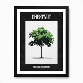 Chestnut Tree Pixel Illustration 1 Poster Art Print