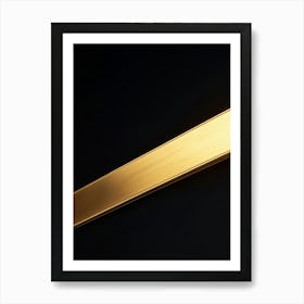 Bright Gold Metallic Border Encompassing A Frame Smooth Texture Contrasts Against Dark Background (5) Art Print