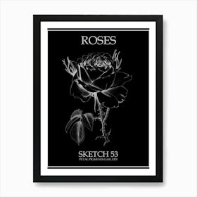 Roses Sketch 53 Poster Inverted Art Print