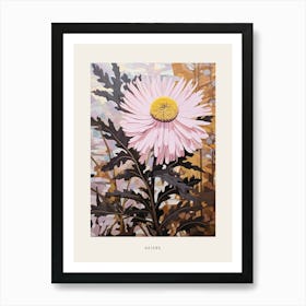 Flower Illustration Asters 2 Poster Art Print