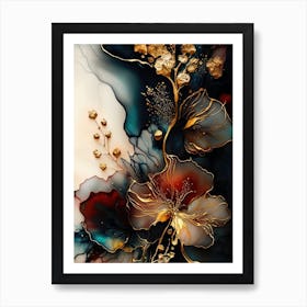 Elegant Flower Abstract Art Print