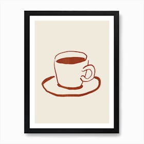 Coffee Ink Doodle Art Print