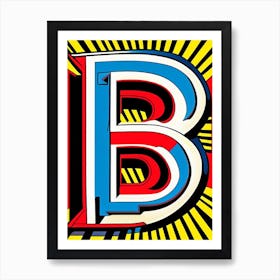 B, Letter, Alphabet Comic 4 Art Print