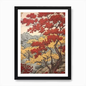 Cherry 1 Vintage Autumn Tree Print  Art Print