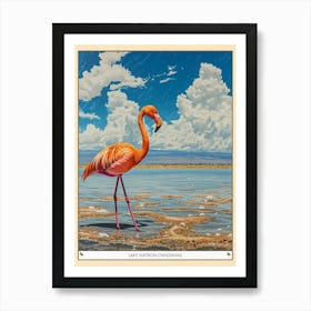 Greater Flamingo Lake Natron Tanzania Tropical Illustration 5 Poster Art Print