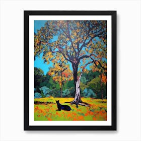 A Painting Of A Cat In Royal Botanic Gardens, Melbourne Australia In The Style Of Pop Art 04 Art Print