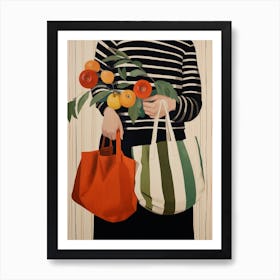 Bag Of Apples Fall Illustration 4 Art Print