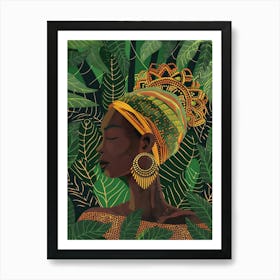 African Woman In A Turban 19 Art Print