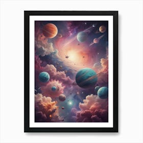 Planets In Space 6 Art Print