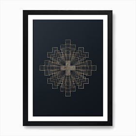 Geometric Gold Glyph Abstract on Dark Teal n.0209 Art Print