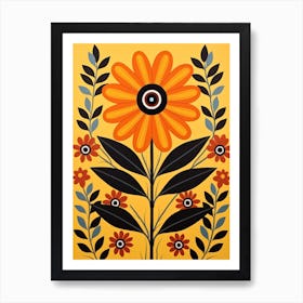 Flower Motif Painting Black Eyed Susan 2 Art Print