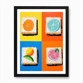 Oil Painting Style Coconut Slice Art Print