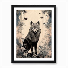 Himalayan Wolf Vintage Japanese 5 Art Print