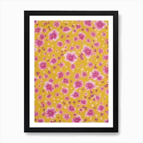 Larkspur Floral Print Warm Tones2 Flower Art Print