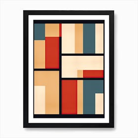 Mid Century Mosaic; Abstract Geometric Impressions Art Print