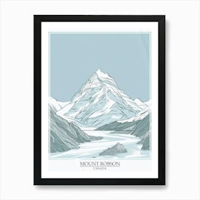 Mount Robson Canada Color Line Drawing 8 Poster Art Print
