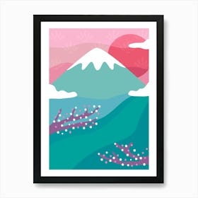 Japanese Mountain Print Art Print