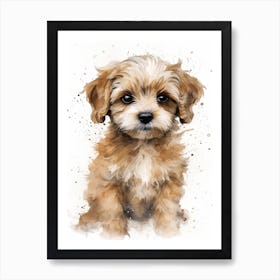 Baby Puppy Dog Watercolour Nursery 2 Art Print