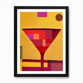 Rosé Champagne Paul Klee Inspired Abstract Cocktail Poster Art Print