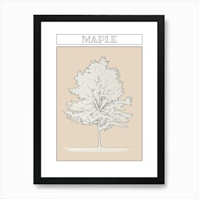 Maple Tree Minimalistic Drawing 2 Poster Art Print