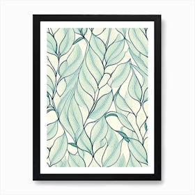 Eucalyptus Gum Leaf Leaf William Morris Inspired 3 Art Print