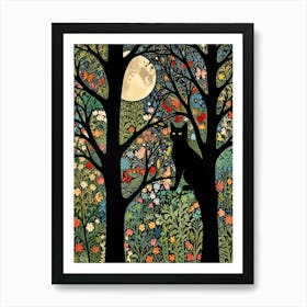 William Morris Cat In The Forest 2 Art Print