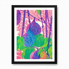 Fig Risograph Retro Poster Fruit Art Print