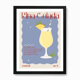 Pina Colada Cocktail Art Print