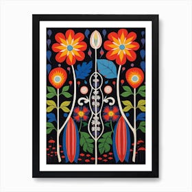 Flower Motif Painting Moonflower Art Print